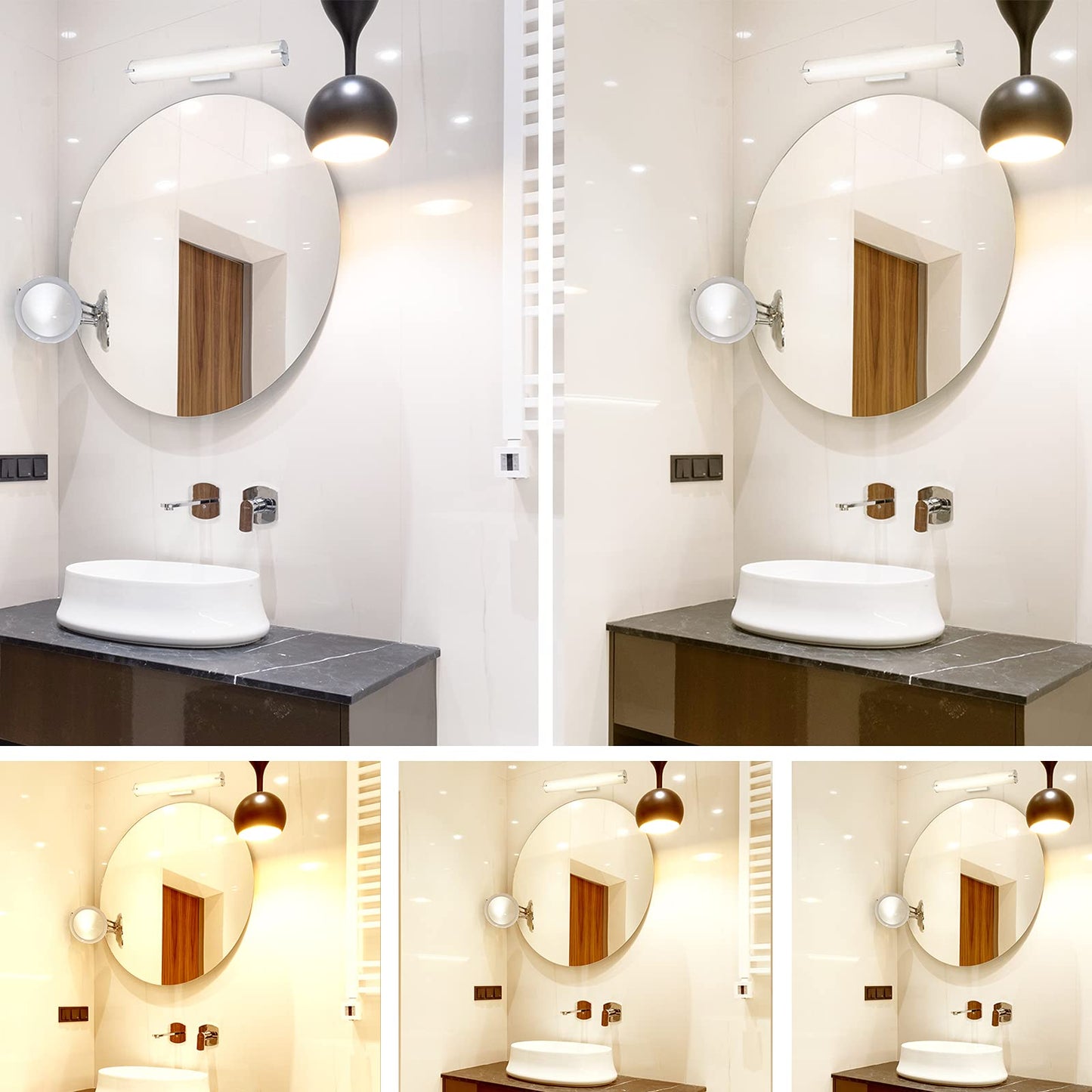 Ciata 1-Light LED Multi Color Temperature Wall Fixture in Brushed Nickel Finish with White Frosted Shade (24 Inches)