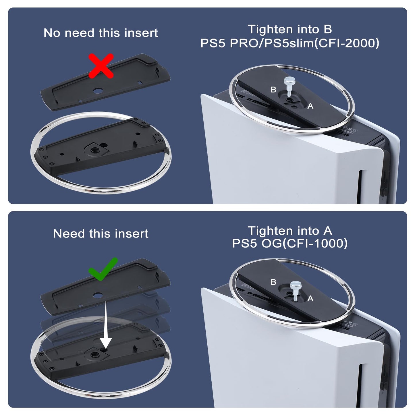 Glieskir Vertical Stand Compatible with PS5 Slim & PS5 Pro - Sturdy Base and Secure Mount for PlayStation 5 Slim and Pro Consoles