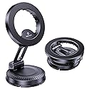 WixGear Stick-On Foldable Magnetic Car Mount Dashboard Phone Holder, Strong Magnet Mount for MagSafe iPhone & All Smartphones, 3M VHB Adhesive