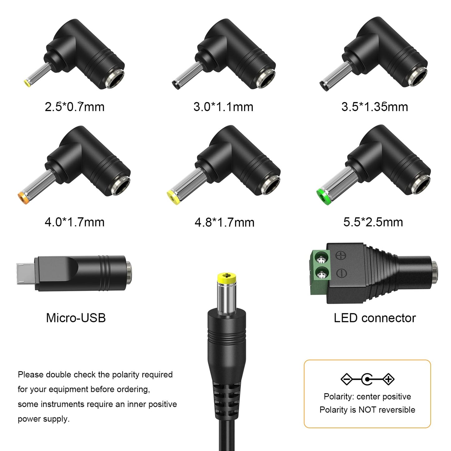 Powseed 36W 3V 4.5V 5V 6V 7.5V 9V 12V 3A DC Power Supply Cord with USB Wall Charger 5V 2A 10W for Phone Security Camera Router Speaker Webcam HUB…