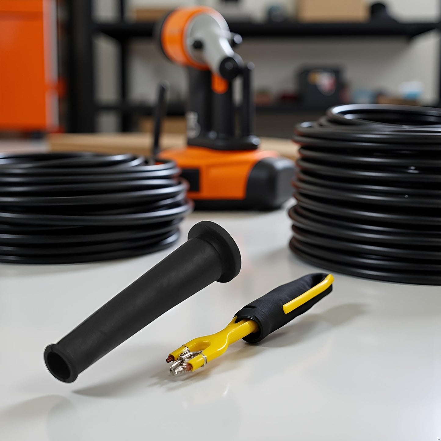 Black Rubber Strain Relief Cord Boot Protector Cable Sleeve Hose for Power Tool Quality Material Made- for Electric Drill Cable Sleeves Cord