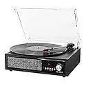 Victrola 3-in-1 Bluetooth Record Player with Built in Speakers and 3-Speed Turntable, Black (VTA-67)
