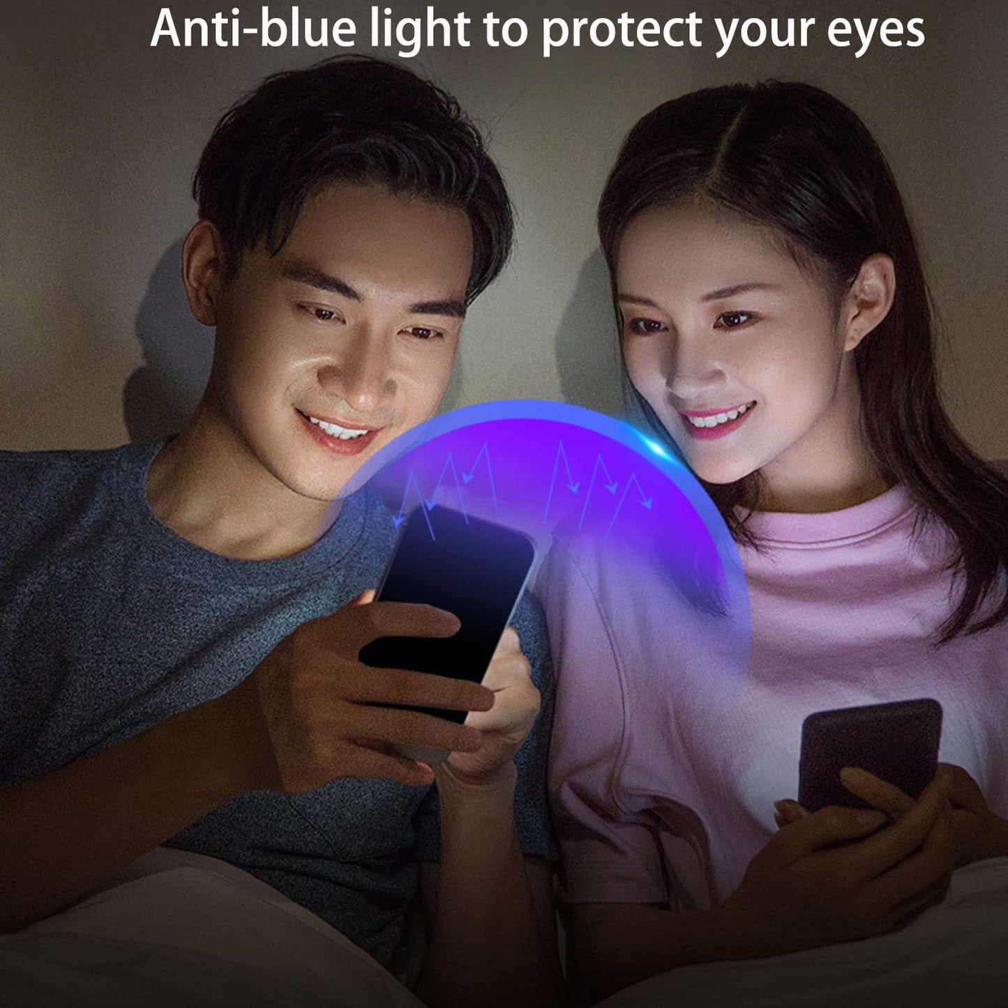 BWEDXEZ 2 Pack Anti-Blue Privacy Tempered Glass for iPhone 15 Pro Max Anti-Spy Screen Protector Anti-Peeping Film Gradient Colorful 6.7 inch
