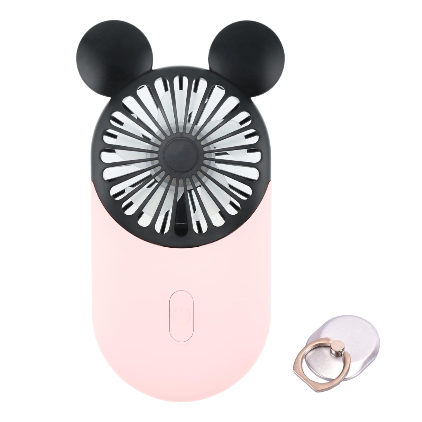 DecoLife Cute Mouse Mini Fan, Handheld/Neck Portable Personal Fan(Pink)