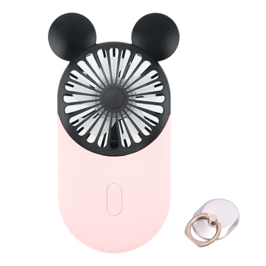 DecoLife Cute Mouse Mini Fan, Handheld/Neck Portable Personal Fan(Pink)