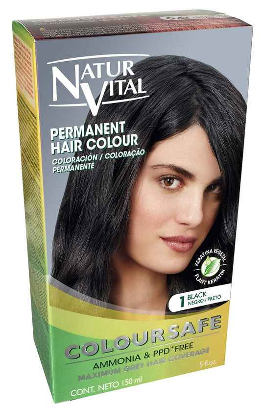 Permanent Hair Dye,Permanent Hair Color. Coloursafe, No Ammonia,Resorcinol,Parabens, or PDD. (~1 Black Hair)