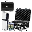 Hard Shell Travel Case Compatible with PlayStation 5 Pro Console, Controllers,Accessories-Waterproof PS5 Pro Carrying Case with Customized Foam