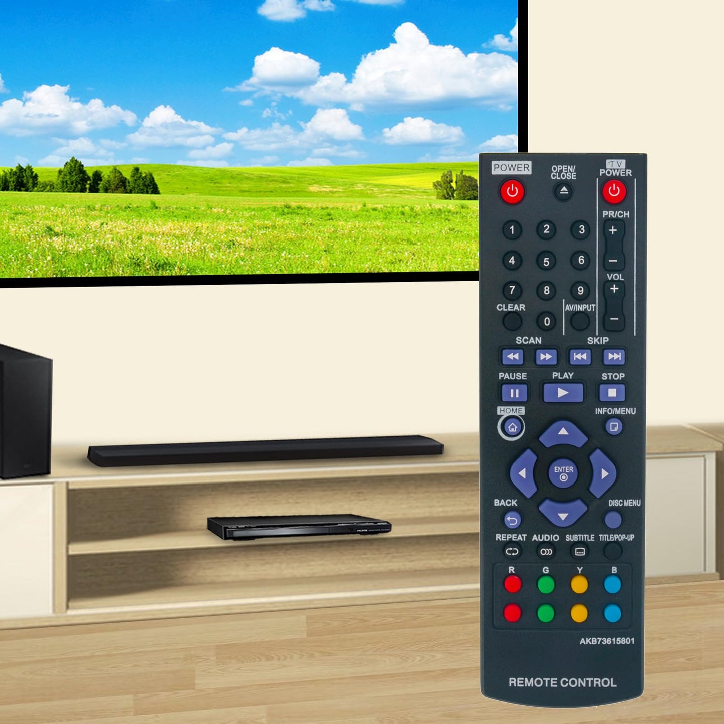 AKB73615801 Replace Remote Control fit for LG Blu-Ray Disc DVD Player BD220 BD630 BP125 BP125N BP135W-N BP200 BP220 BP220N BP320 BP320N BP325 BP325N