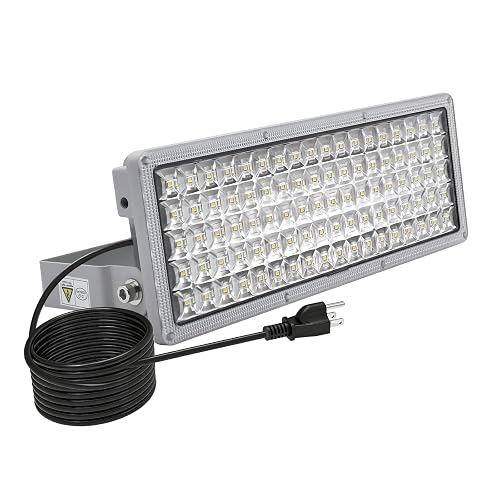 Kekeou LED Stadium Lights with Plug 100W Flood Light Outdoor IP67 Waterproof Arena Lights 14000LM 6500K Adjustable Lighting Angle LED Work Light Super