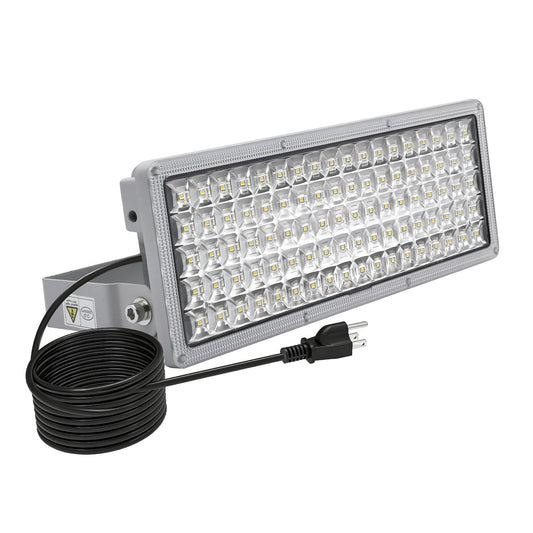 Kekeou LED Stadium Lights with Plug 100W Flood Light Outdoor IP67 Waterproof Arena Lights 14000LM 6500K Adjustable Lighting Angle LED Work Light Super