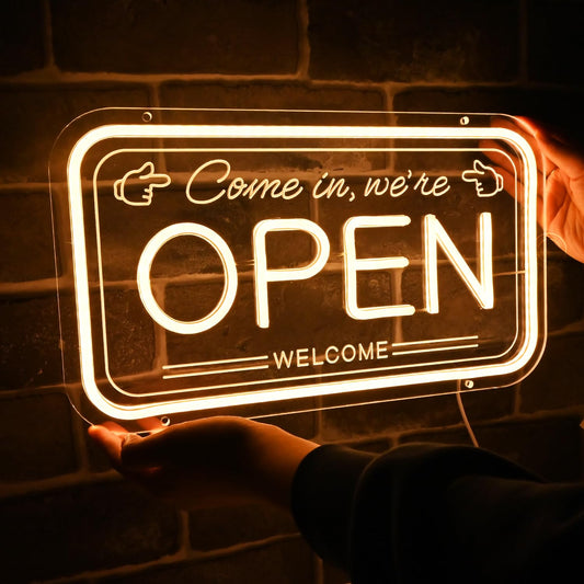 Britrio LED Open Sign for Shop Window Display, Bright Open Neon Sign LED Light for Business Cafe Bar Restaurant Barber Shop Beauty Salon Tattoo Studio