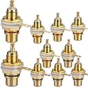 DIYhz 10Pcs Audio Terminal Jack Panel Mount RCA Lotus Head Welding Female Socket Connector (5Pcs Black + 5Pcs Red)