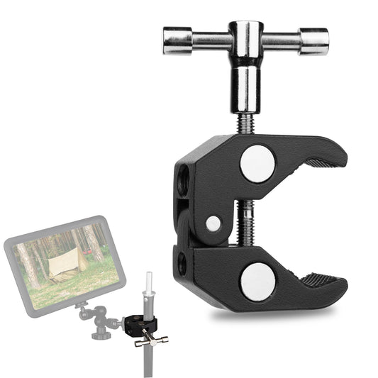 LinkWheres Super Clamp Pro, Heavy-Duty Aluminum Camera Mount with 1/4", 3/8" Threads, 0.6"-2" Jaw for Lights/Mics/Phones, Holders on desks, tripods
