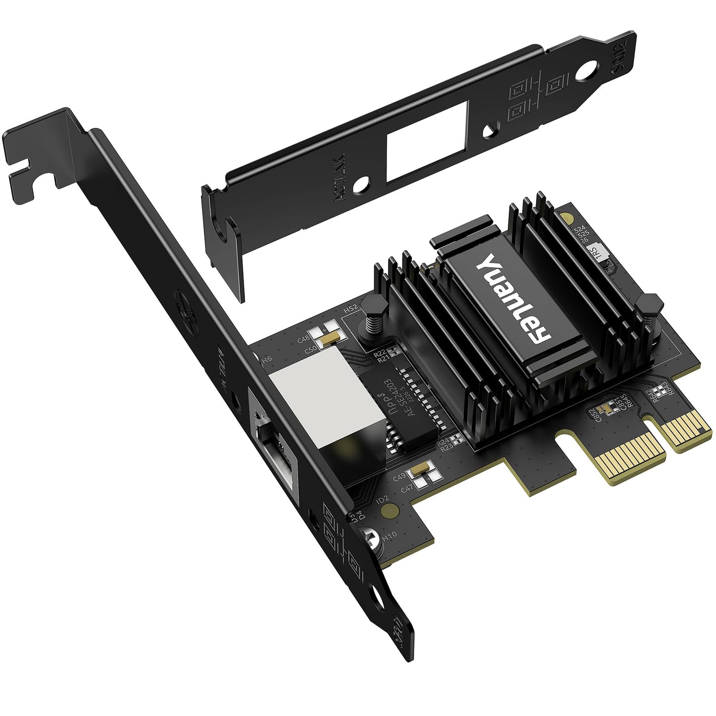 2.5G PCIe Network Card, YuanLey 2.5 Gigabit PCI Express Ethernet Adapter with Realtek RTL8125B, 2500Mbps NIC Card RJ45 LAN Controller for PC