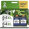 64 Ink Cartridge Replacement for HP 64XL Black Ink Cartridge for HP Ink 64 Work with HP Envy Photo 7855 7858 7864 6252 6255 7800 7100 7155 7158 Tango