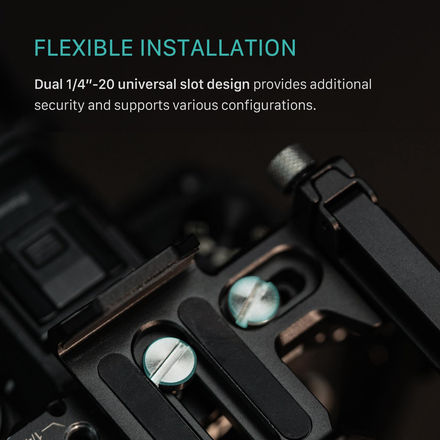 Tilta Universal SSD Drive Holder V2 - Black | Compatible with Most Camera Cages via 1/4"-20 Threads | Extendable Cable Clamp | Rubber Protection |