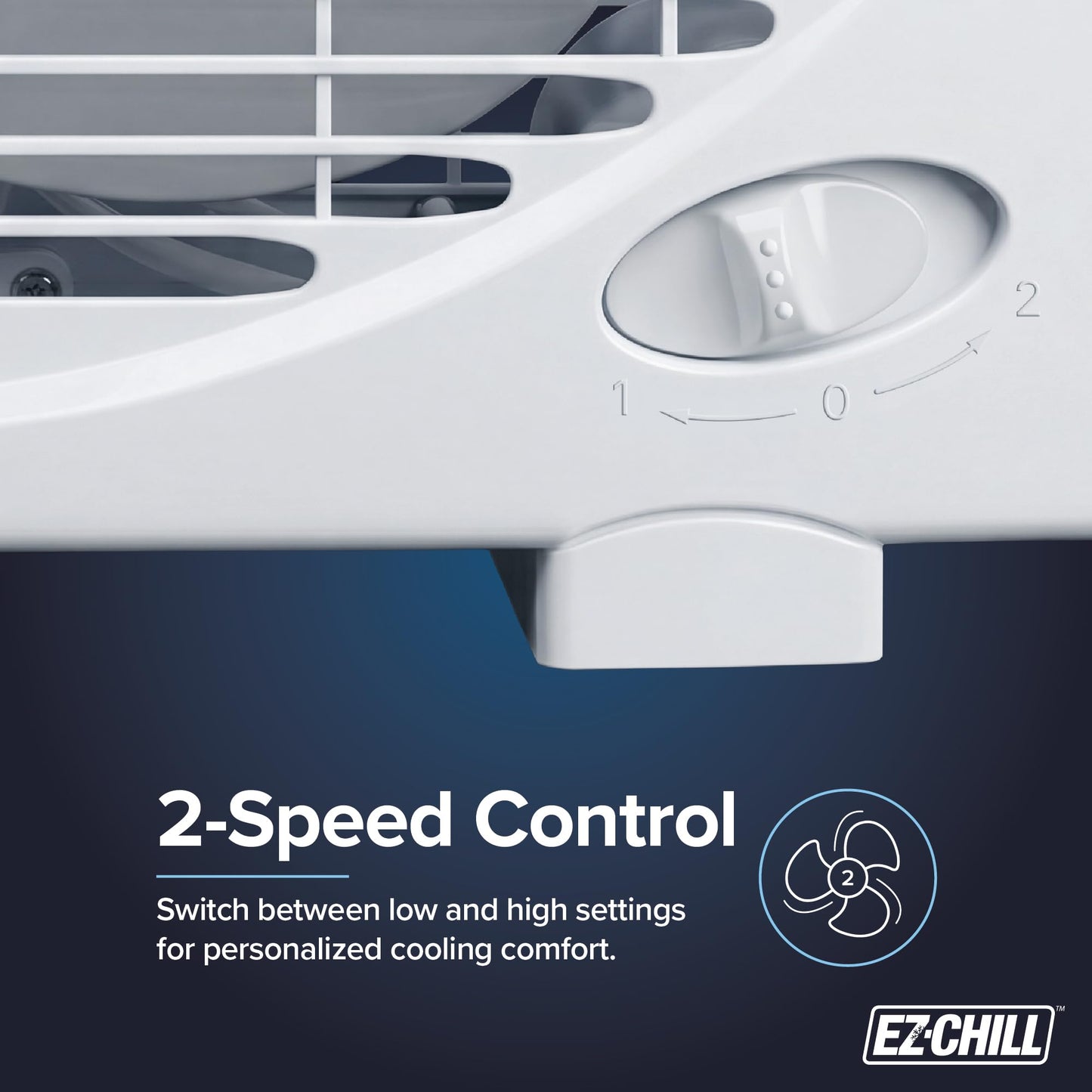 EZ-CHILL 9" Electric Portable 2-Speed, Quiet Box Fan, Ideal for Home, Bedroom, Dorm, & Office, BP-9B