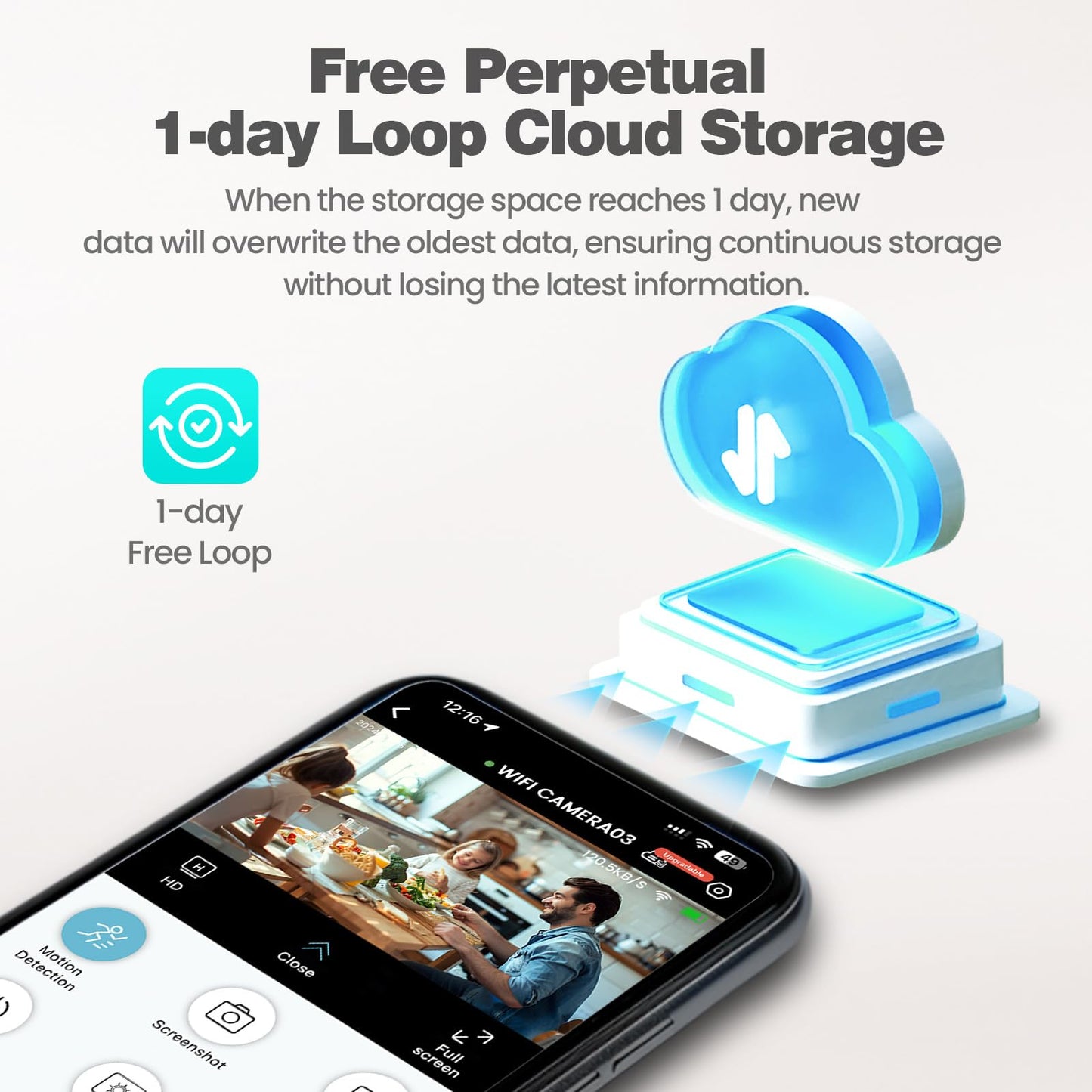 Braload Mini Camera, Nanny Cam for Home | Free Cloud & SD Storage, Works with/Without WiFi for Baby/Pet/Nanny Monitoring (Black)