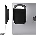 Afterplug Stick-On Mouse Pouch for Laptop, Adhesive Holder Compatible with Apple Magic Mouse 1 & 2, Logitech Pebble & Pop and Other Slim Mice - Black