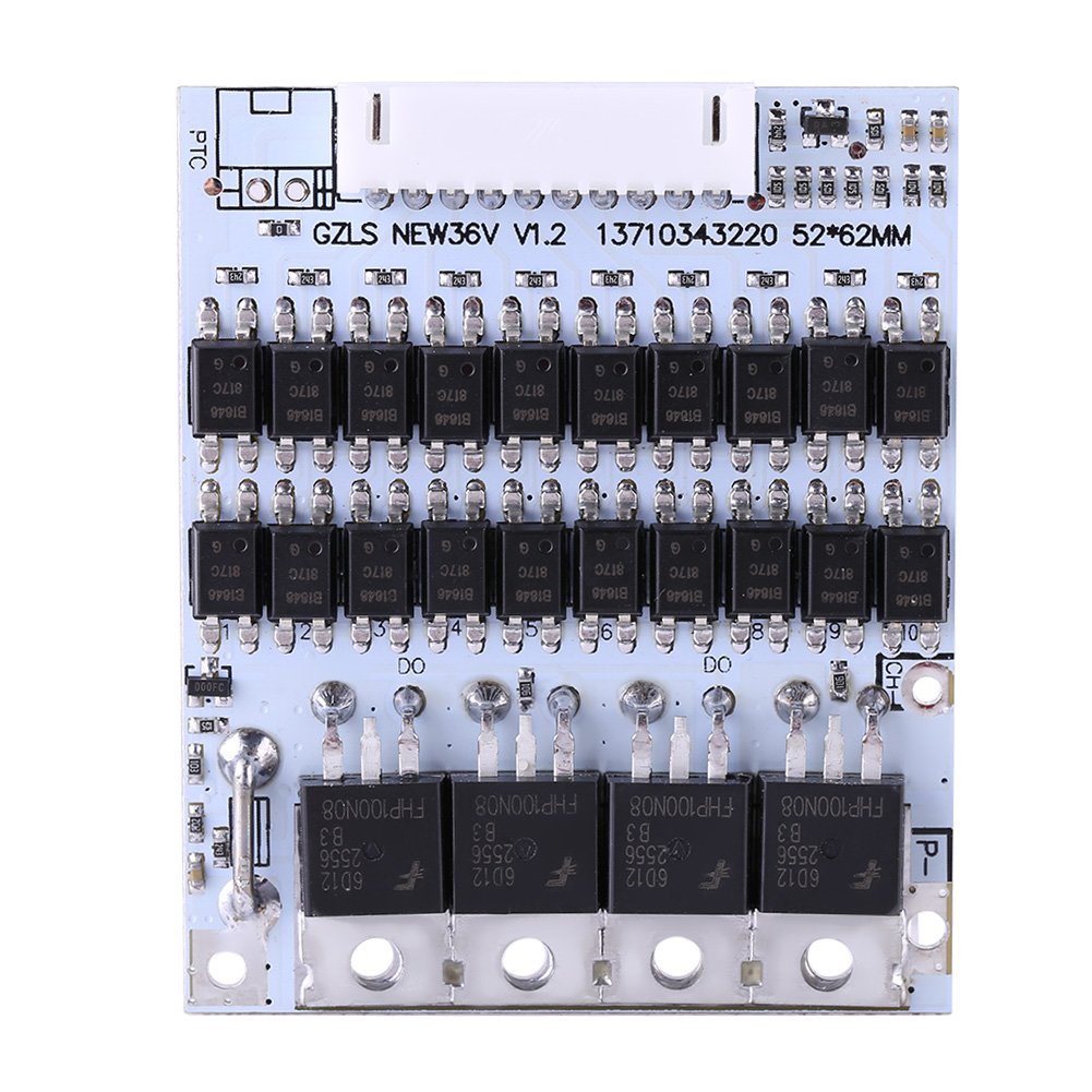 DC42-45V Input Battery PCB Board for 10 Packs 36V Li-ion Cell 40A w/Balance, Power Equipment