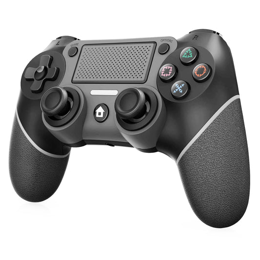 Wireless Controller Compatible with PS4/Pro/Slim, Black ps4 controller with Dual Vibration, 1000mAh Battery, 6-Axis Motion Sensor, Built-in Speaker