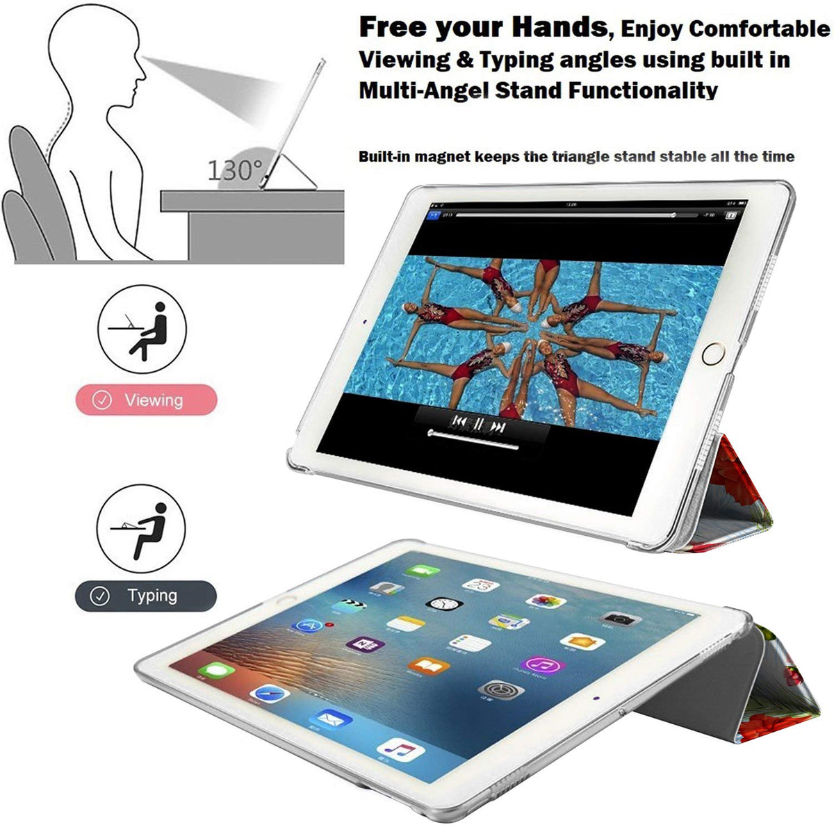 DuraSafe Cases for iPad PRO 9.7 Inch [Pro 9.7 2016] A1673 A1674 MLPX2LL/A MLPW2LL/A MLPY2LL/A MLYJ2LL/A Printed Slim Lightweight Protective PC Dual