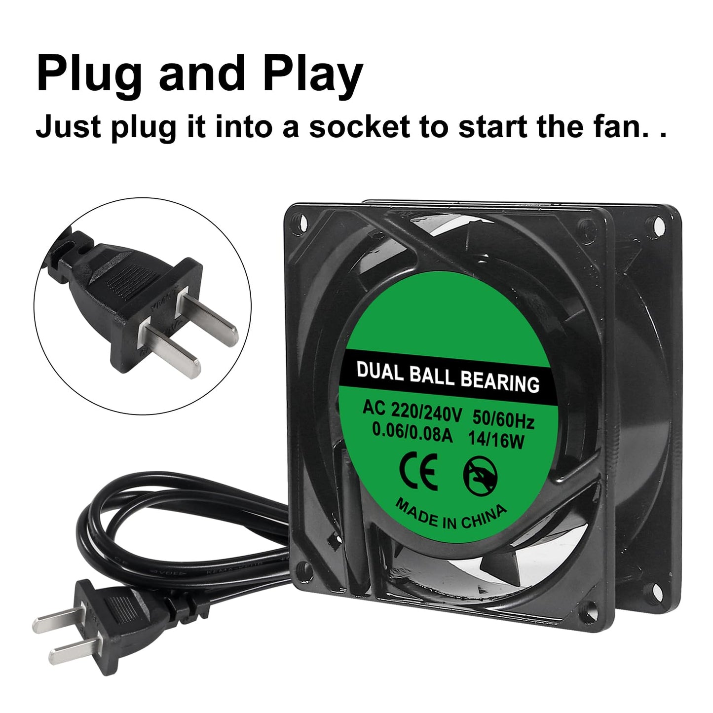 D-FLIFE 4pcs 8025 Cooling Fan 80x80x25mm DC 12V Cooler Brushless XH2.54 2Pin for DIY PC Computer Case - EC Industrial 80mm 25mm