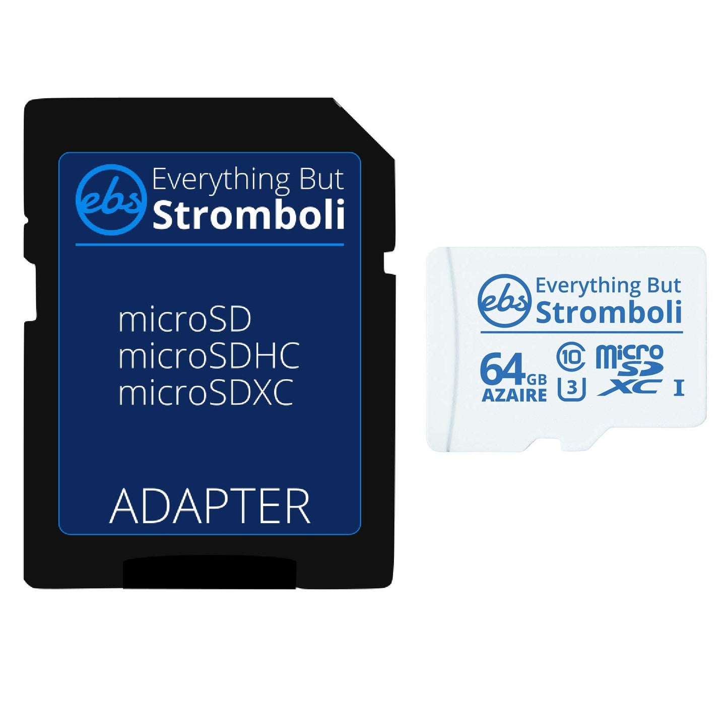 Everything But Stromboli 64GB MicroSD Azaire Memory Card & Adapter (5 Pack) Works with Action Cams & Drones, GoPro Hero Cameras, DJI Mavic, Phantom