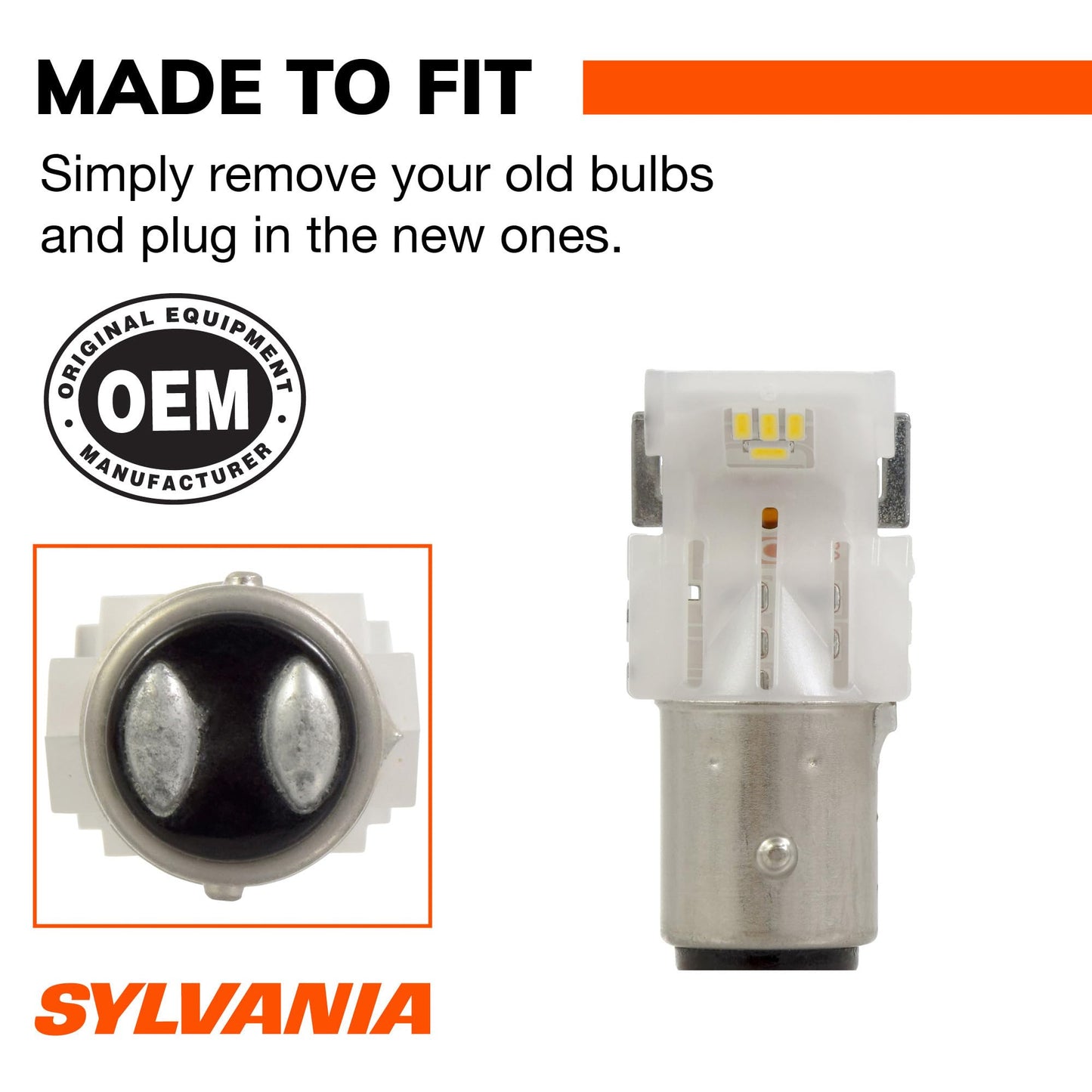 SYLVANIA 7528 LED White Mini Bulb, Daytime Running Light, 2 Bulbs