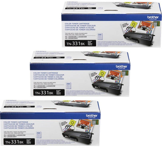 Brother Printer TN331BK Ink Cartridge (3, Black)