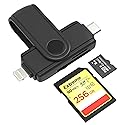 SD Card Reader for iPhone 16, 5G USB C Super Speed TF Card Reader, Lightning to Micro SD Memory Card Adapter Dual Slot for UHS-I SDHC/SDXC/MMC