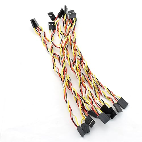 ZYAMY 10PCS 4P Line 4P Pins 2.54mm Pitch Female to Female Cable Connector Multicolor Jumper Wire for Breadboard 20CM