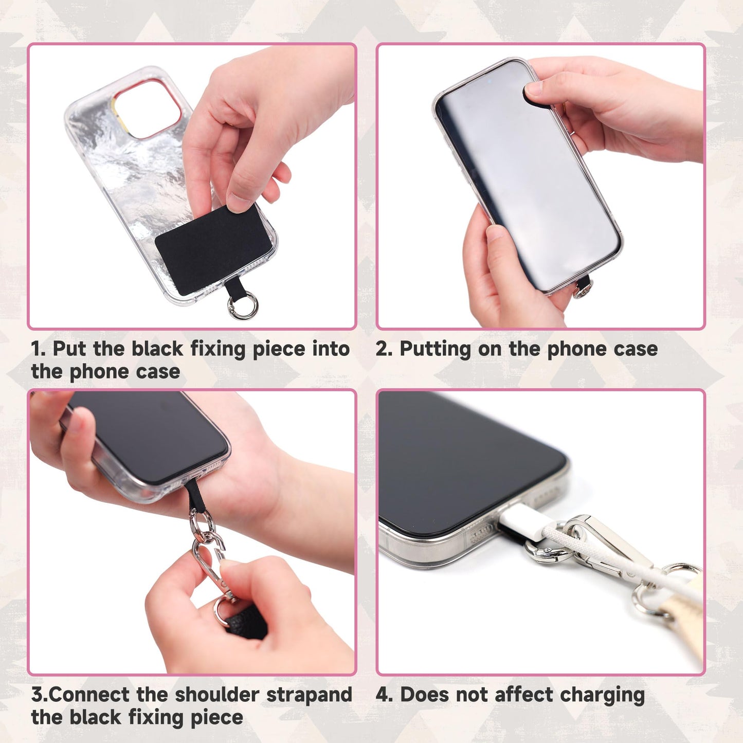 FUVLIFE Phone Lanyard Crossbody Wrist Strap, Adjustable Clip and Go Strap for Phone with Wallet Crossbody, Phone Strap with Zippered Pouch, Universal