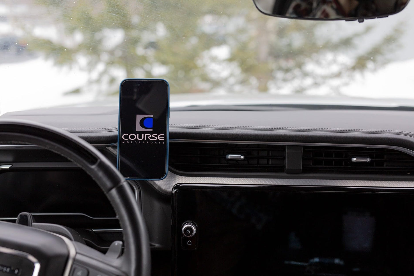Course Motorsports Direct Fit Phone Mount - GMC Sierra Denali 1500 AT4 (2022+), 2500-3500HD Denali (2024+) Cradle Head - No Charging Manual Closing