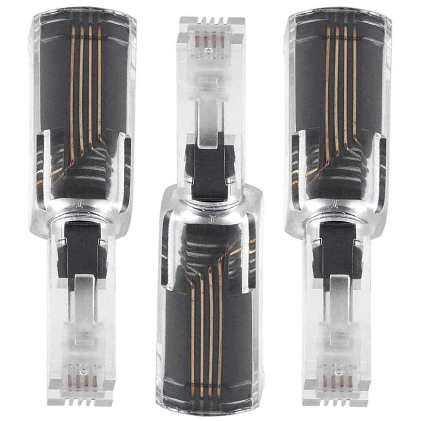 SELPONT AIMIJIA 360 Rotating Telephone Cord Detangler, Black, Compatible with RJ9 Telephone Line, 4PC4C, Prevents Tangling, Easy to Install