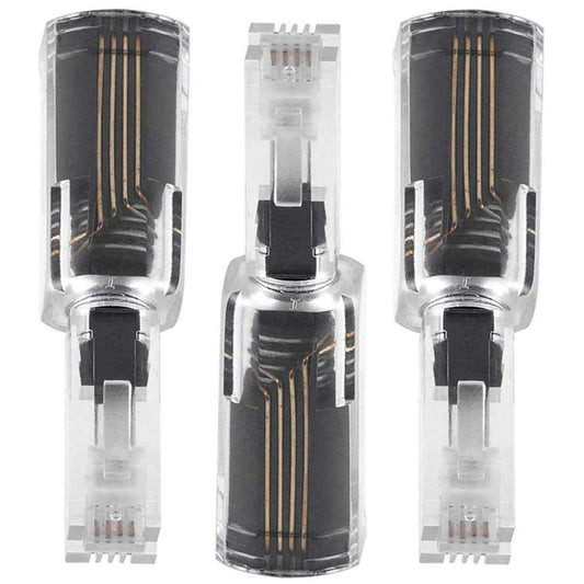 SELPONT AIMIJIA 360 Rotating Telephone Cord Detangler, Black, Compatible with RJ9 Telephone Line, 4PC4C, Prevents Tangling, Easy to Install