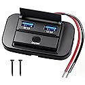 DAESENN 12V Flush Mount USB Charger with Power Switch, Multi-Port Car Charger for RV, Boat, Car, Bus, ATV, Motorcycle - Panel Mount Charging
