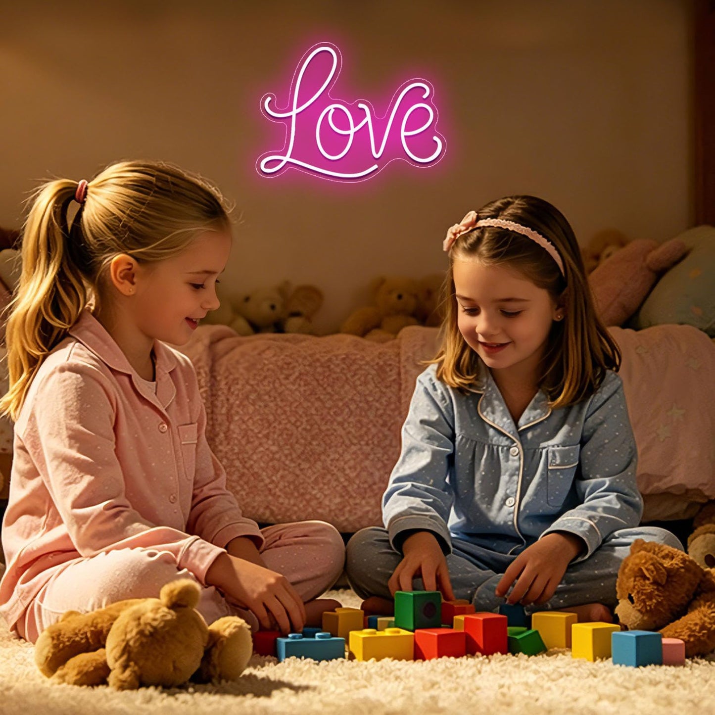YUEYYNS Love Neon Sign Pink Neon Light Love Led Wall Signs USB Powered Light Signs for Girl Bedroom Christmas Valentine's Day Mother's Day Wedding