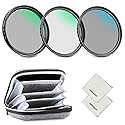 NEEWER 67mm ND Lens Filter Kit with Storage Case & Cleaning Cloth, UV CPL ND4, Multicoated Optical Glass, Aluminum Alloy Frame, Circular Polarizing