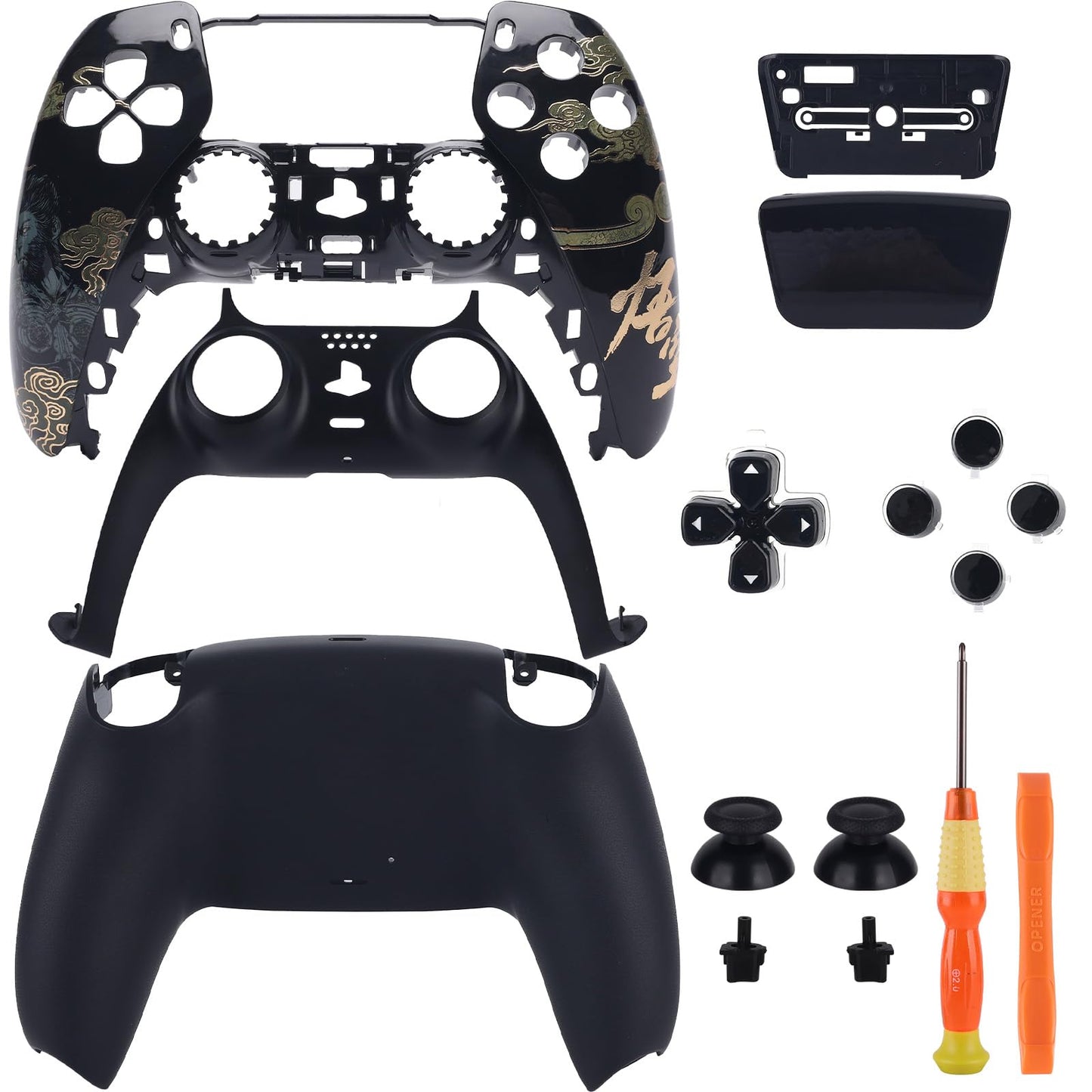 Replacement Housing Shell for PS5 Controller,Faceplates Replacement kit for PlayStation 5 Controller,Includes Front and Back Shell,Thumbsticks,Touch