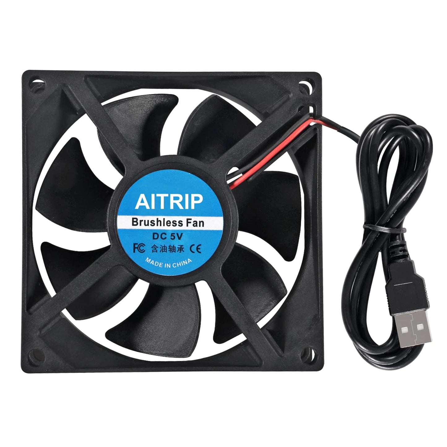 AITRIP 4PCS 80mm USB Fan 5V Brushless 8025 80x25mm for Cooling DIY PC Computer Case 3D Printer CPU Coolers Radiators