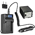 Kastar 1-Pack BP-827 Battery and LCD AC Charger Compatible with Canon BP-809 BP809 BP-809/B BP-809/S, BP-819 BP819, BP-827 BP827 Battery, Canon HFS10