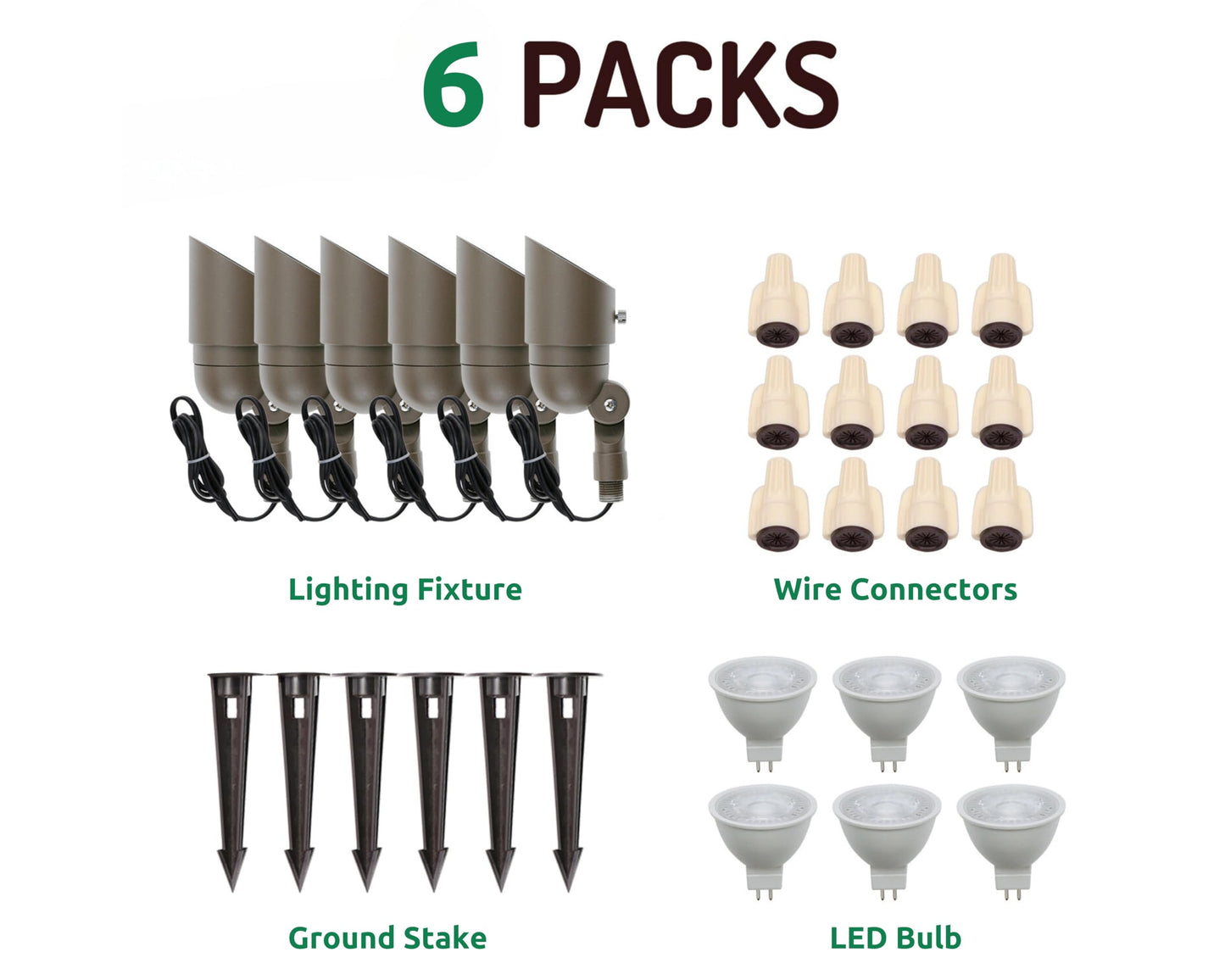 Lumina Lighting® 4W Landscape lighting 12V Landscape Lights Low Voltage Landscape Spotlights Warm White Waterproof Outdoor Replaceable LED Bulb