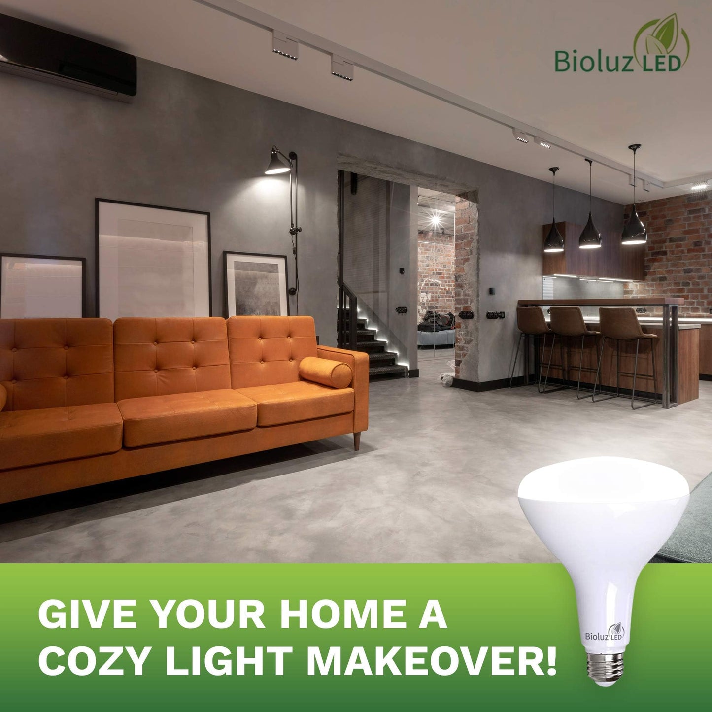 Bioluz LED 4 Pack BR40 LED Light Bulbs - Brightest Dimmable Instant ON Warm White 2700K 120W Equivalent Using 16W 1400 Lumen High CRI Indoor