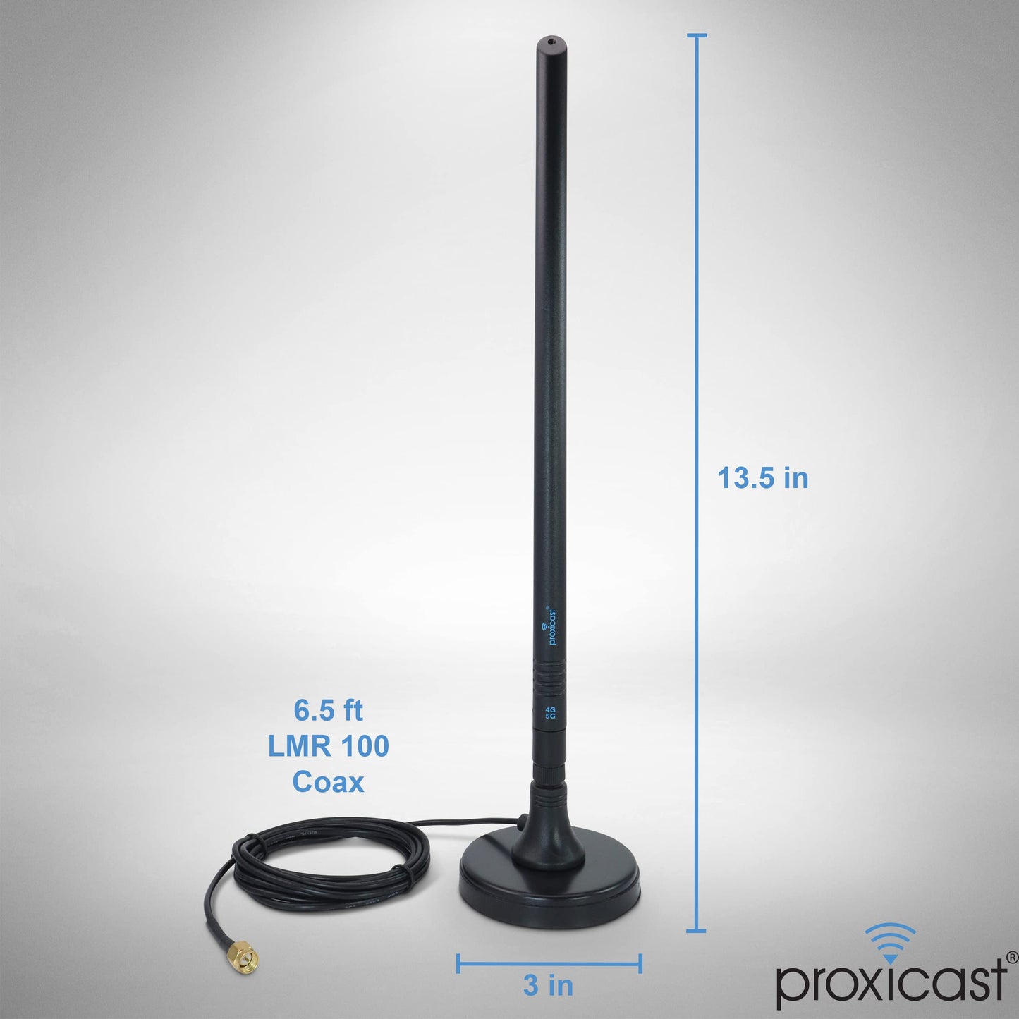Proxicast 5-8 dBi 4G/5G External Magnetic High Gain Cell Antenna Compatible with Cisco, Cradlepoint, Netgear, Pepwave, MoFi, Digi, Sierra and Other