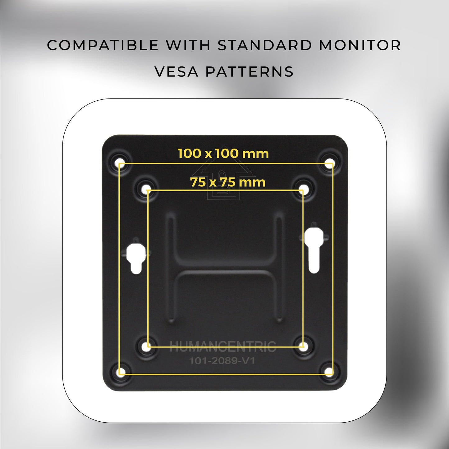 HumanCentric Mounting Bracket Compatible with Intel NUC, VESA Monitor Arm Plate for NUC Mini PC Computer, 75x75mm and 100x100mm Patterns, Does not fit