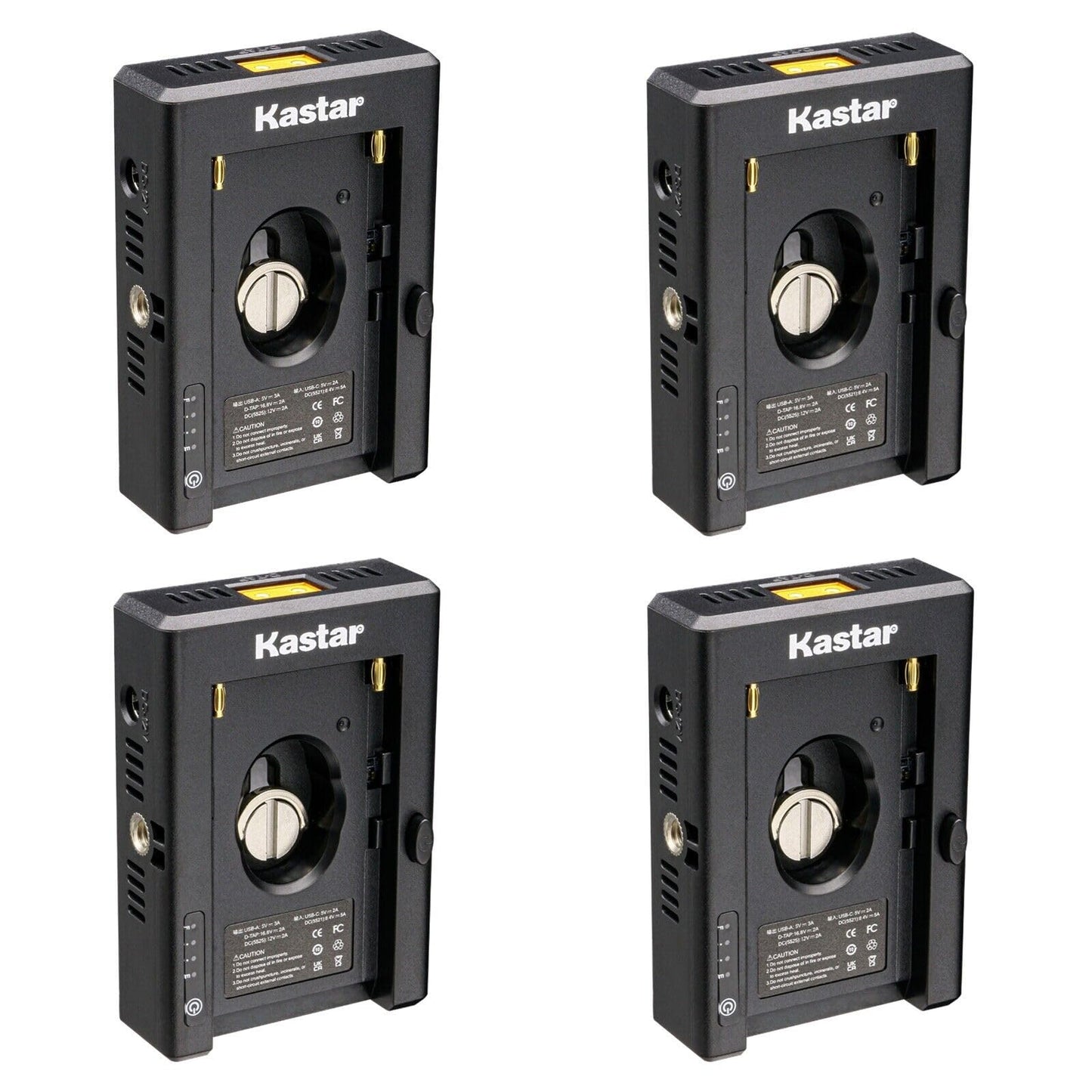 Kastar NP-F Battery Adapter Plate W/LED Indicators, Input Type-C 5V 2A, 8.4V 5A 5.5x2.1mm, Output 12V 2A 5.5x2.5mm, 16.8V 2A Dtap, 5V 3A USB for NP-F