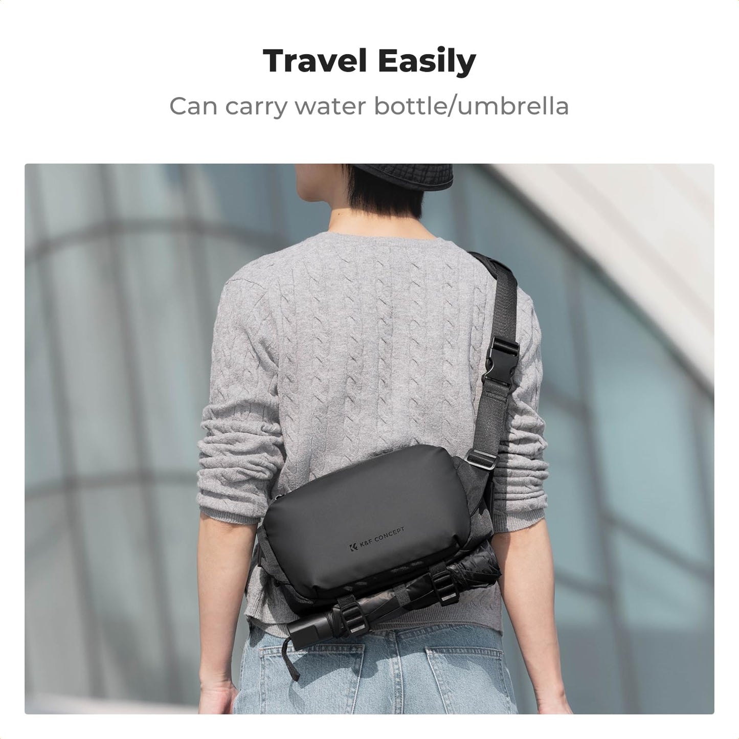 K&F Concept Small Sling Bag Everyday Shoulder Bag & Multifunction Photography Compact Crossbody Camera DSLR Portable Bag