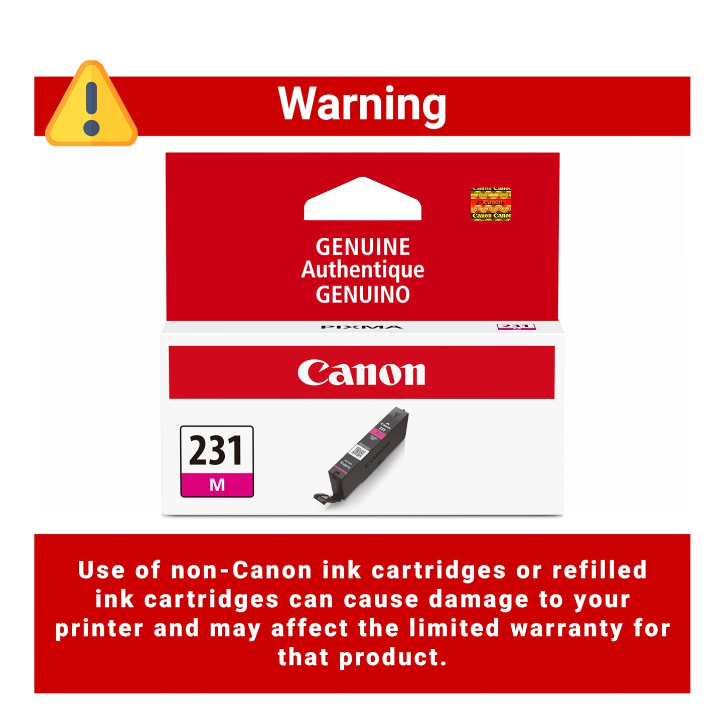 Canon CLI-231 Genuine Magenta Ink Tank, Compatible with PIXMA TS8820 Printers