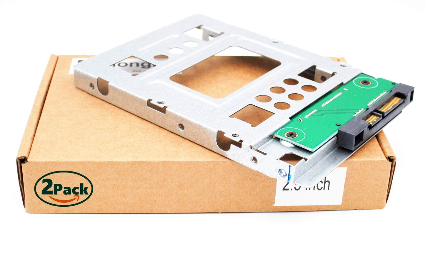 DAHONGHU (2-Pack) 2.5" SSD to 3.5" SATA Hard Disk Drive HDD Adapter Caddy Tray CAGE Hot Swap Plug